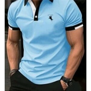 Polo Style baby blue black and white
